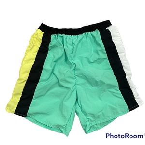 Vintage Neon Swim Trunks sz Large Preowned beach swim pool party summer